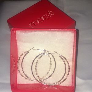 Macy’s Silver Tone Plated Double Hoop Earrings